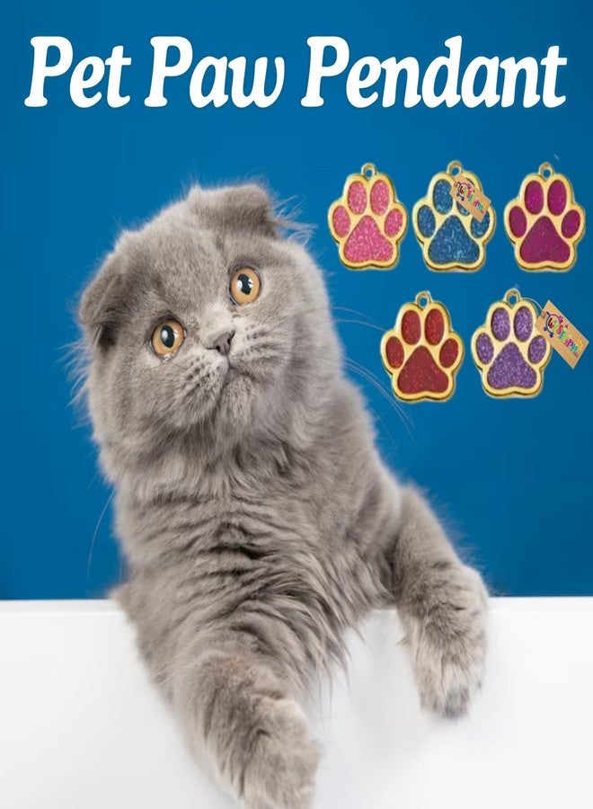 Western Era Pet Glitter Paw Tag - Stylish & Durable Pet ID Tag for Dogs & Cats, Sparkling Glitter Paw Design for a Chic Look, Lightweight & Comfortable, Perfect for Ensuring Your Pet's Safety & Style - Image 2